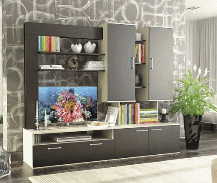 Гостиная Блюз Венге/Белфорт (Ш-2000 х В-1720 х Г-480 мм)